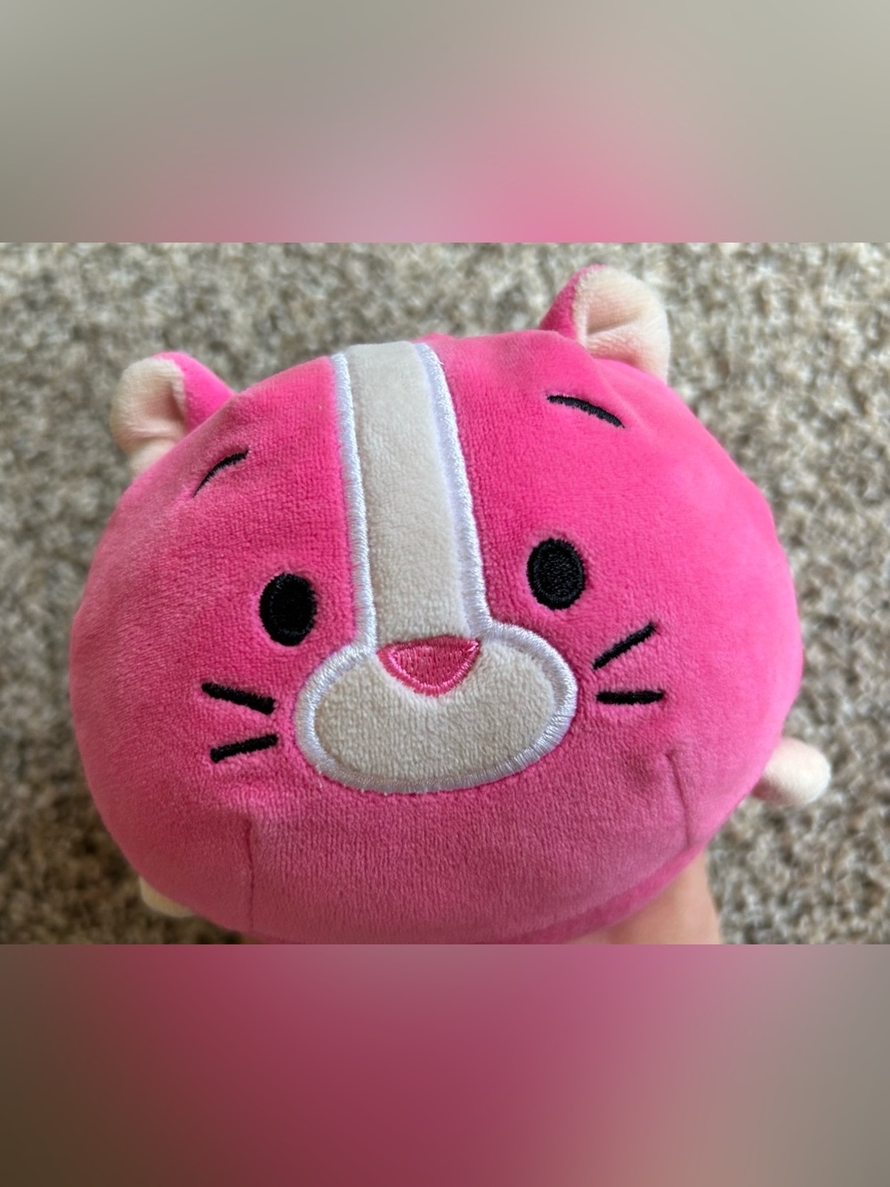 Cute pink Bun Bun stacking cat plush